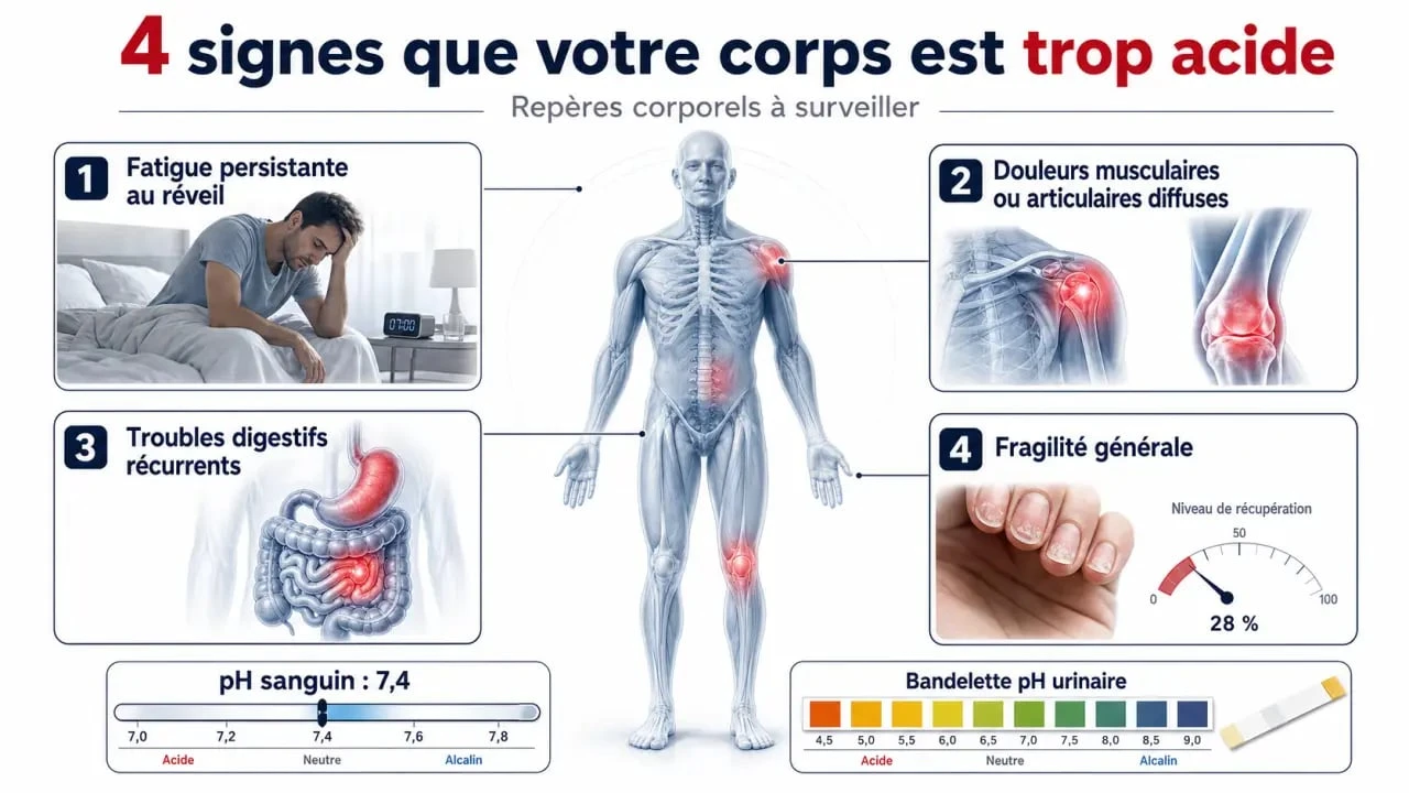 4 signes que votre corps est trop acide expliqués dans une infographie santé