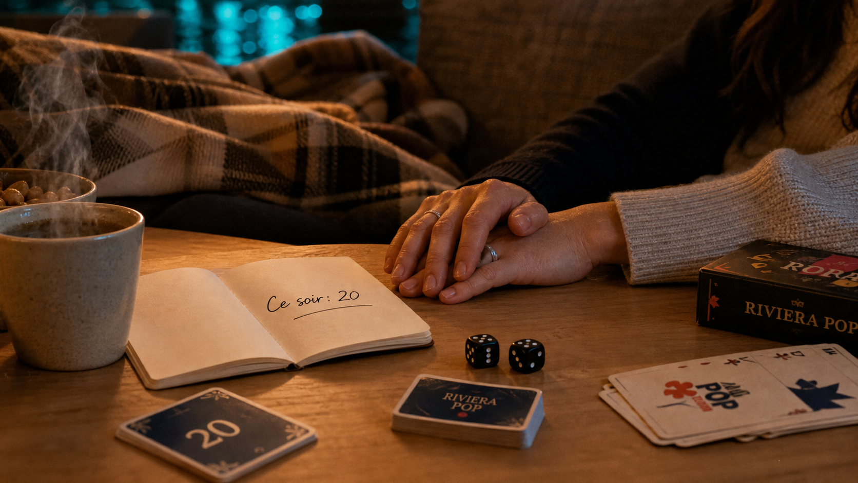 Jeux à faire en couple le soir : 20 questions et défis avec dés sur table