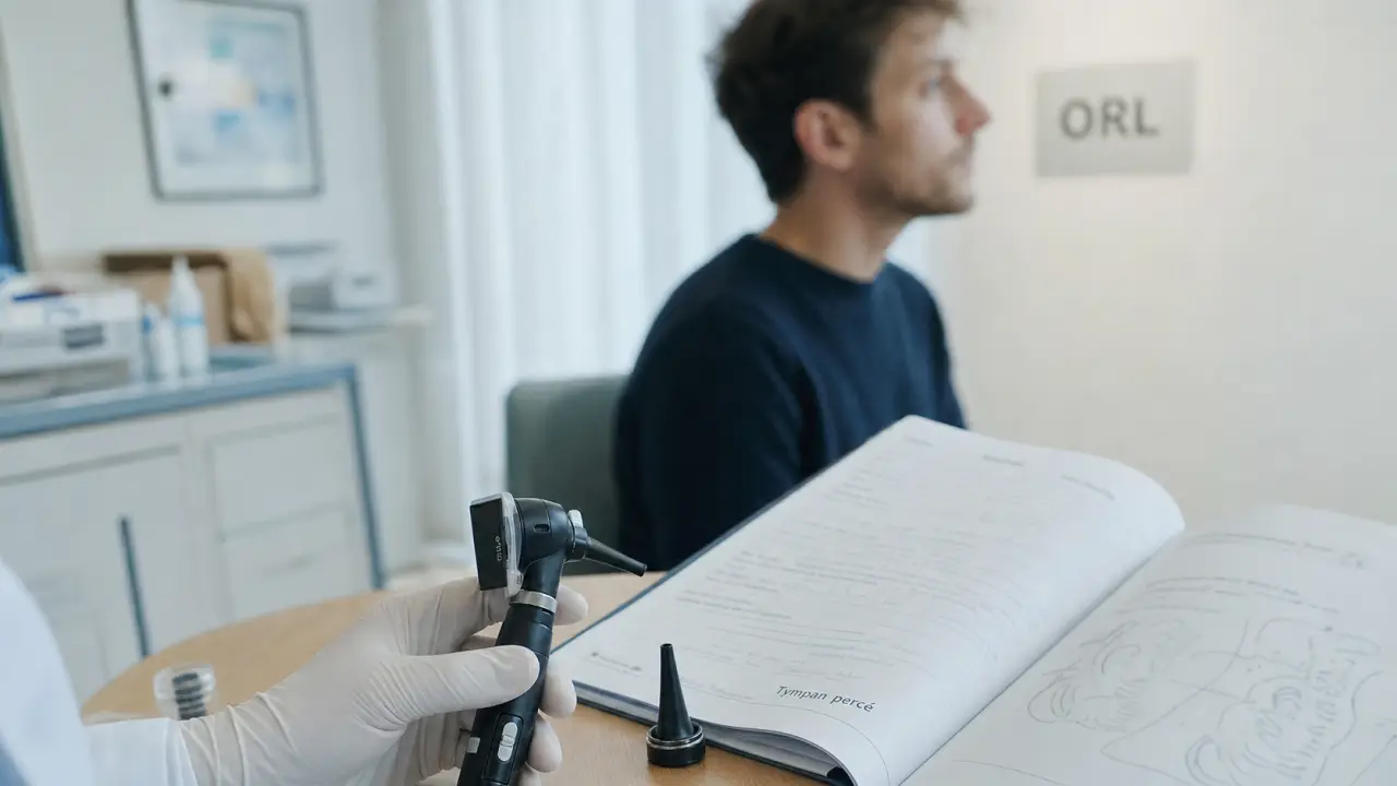 Récupération audition après tympan percé en consultation ORL