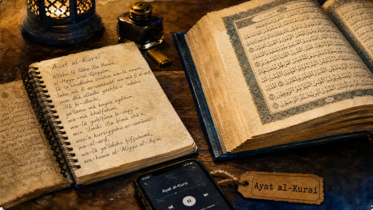 Sourate ayat al kursi phonétique : Coran et transcription phonétique