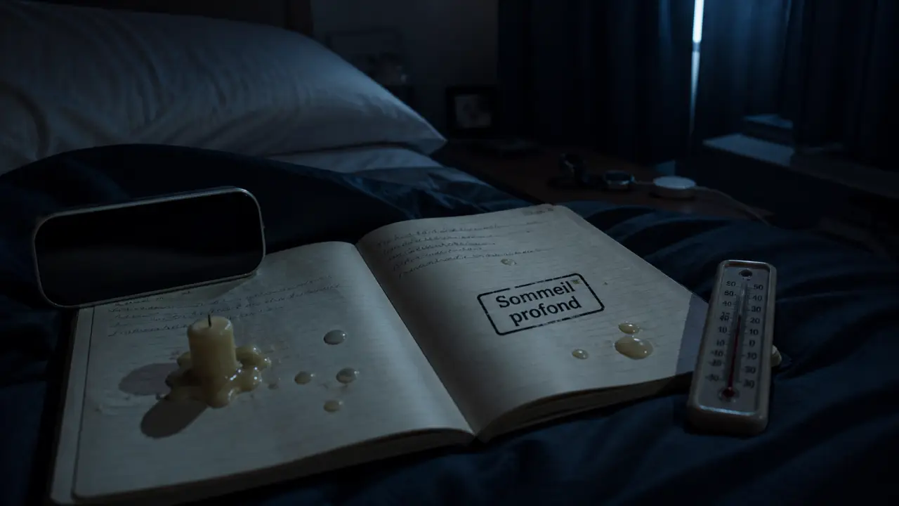 Absence de sommeil profond traitement : carnet, réveil éteint et sommeil perturbé