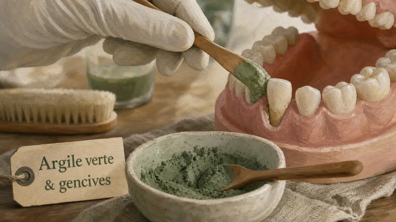 Argile verte et déchaussement des dents : application sur gencives