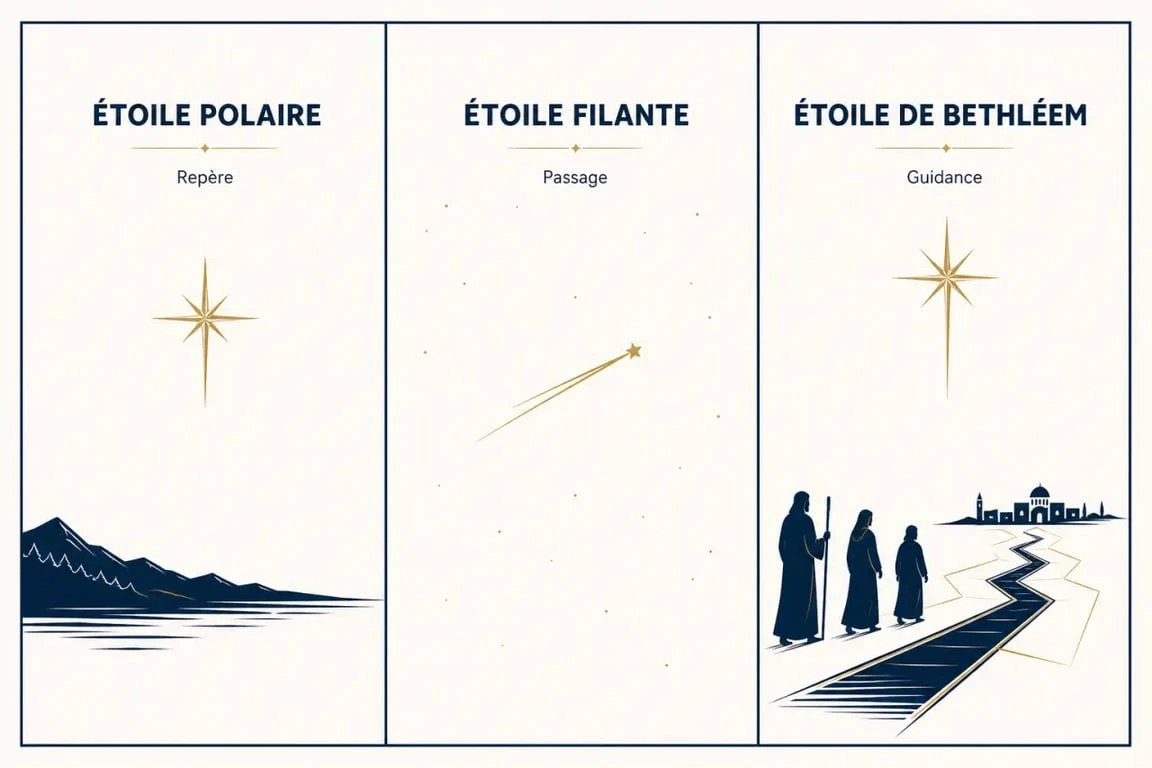 Étoile signification spirituelle : étoile polaire, étoile filante et étoile de Bethléem