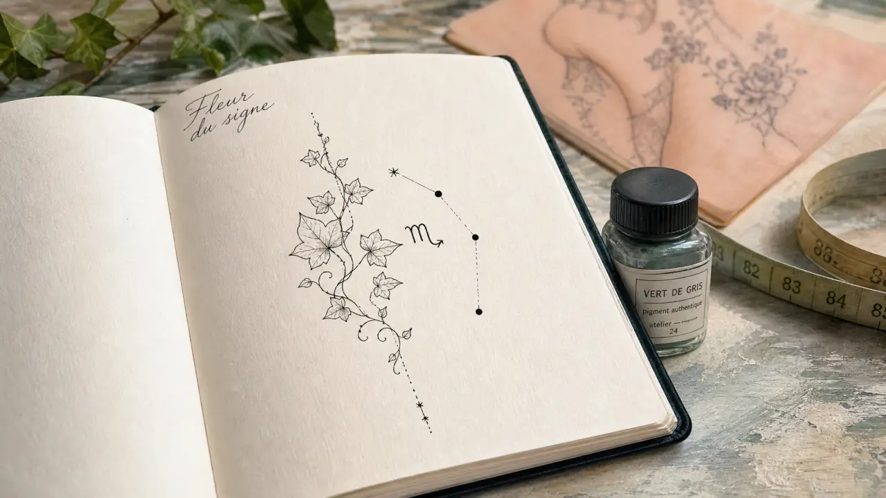 Tatouage floral signe astrologique fleur de naissance
