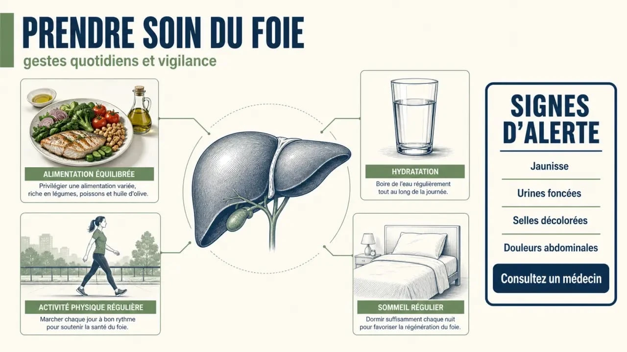 Soins pour le foie : gestes quotidiens et signes d’alerte à connaître
